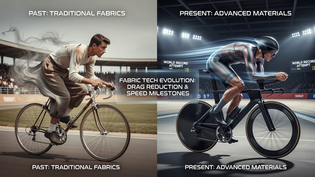 Close-up of modern swimwear fabric technology demonstrating drag-reducing weave patterns and coatings