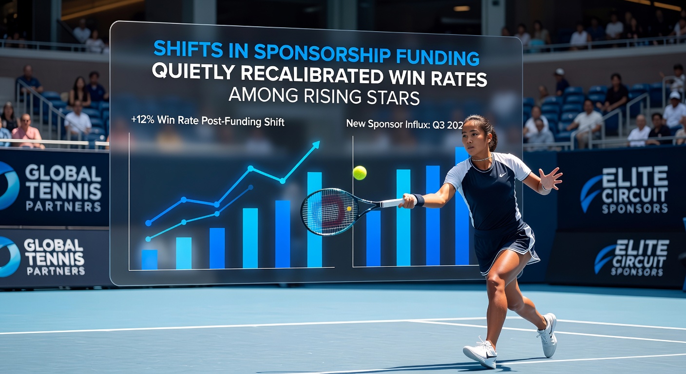 Tennis players competing on an international court with sponsorship branding visible in the background