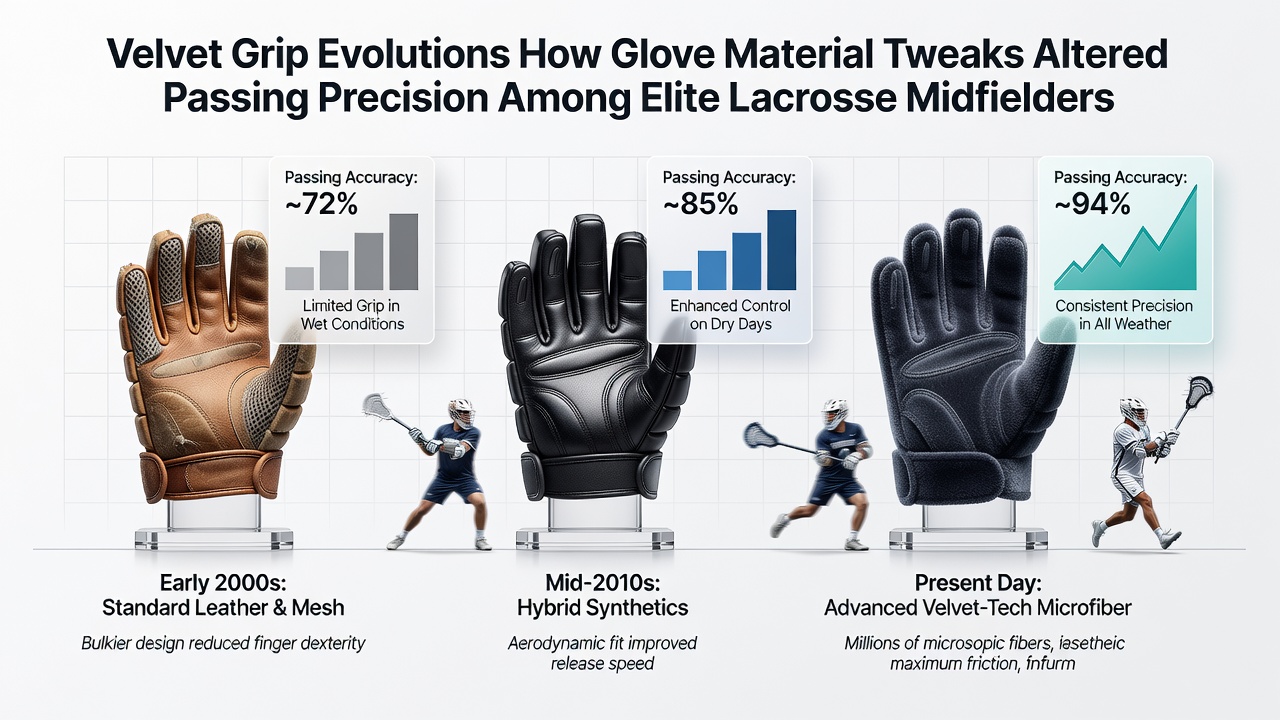 Elite lacrosse midfielders executing precise passes during a North American league playoff game with focus on glove grip